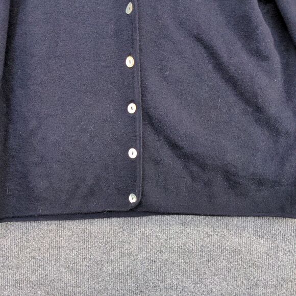 Franco Callegari Women's Button Front Knit Cardigan Sweater Blue Medium Merino - Picture 4 of 12